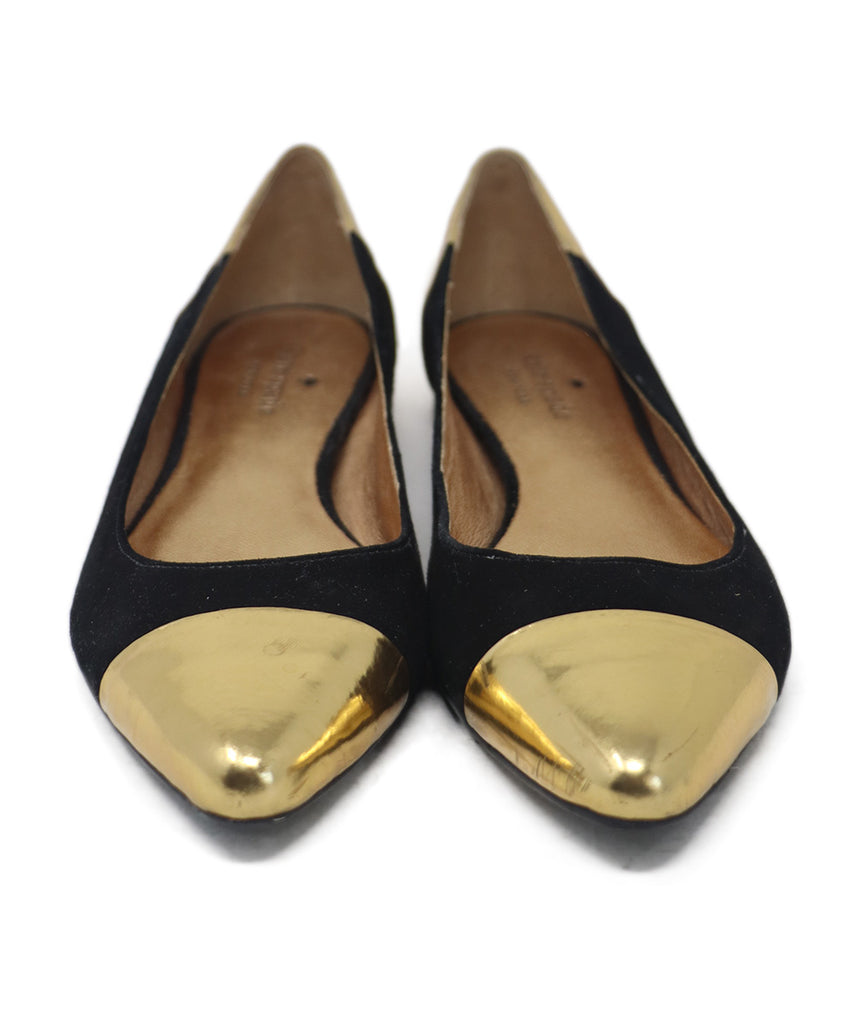 Kate Spade Black Suede & Gold Flats 3