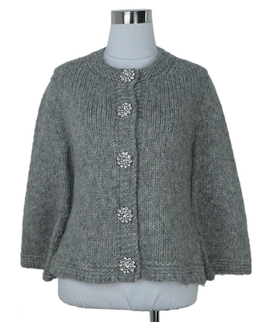 Kate Spade Grey Rhinestone Cardigan 