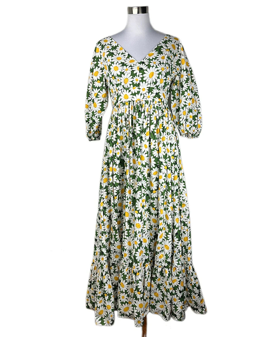 Kate Spade Green Daisy Floral Print Cotton Maxi Dress sz 8 l Michael's Luxury Consignment Michael's Consignment NYC Kate Spade Green Daisy Floral Print Cotton Maxi Dress sz 8 l Michael's Luxury Consignment Michael's Consignment NYC