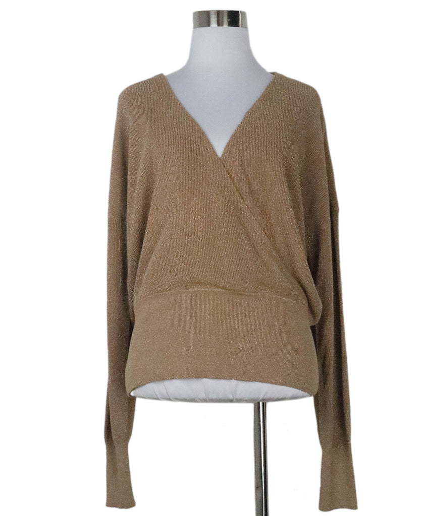 L'Agence Gold V-Neck Sweater 