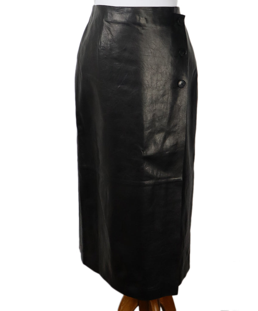 Lafayette Black Leather Skirt 