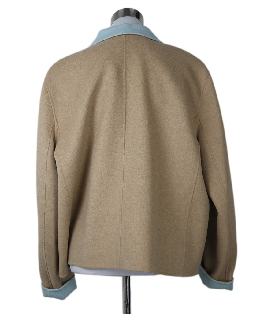 Lafayette Beige & Pale Blue Cashmere Jacket 2