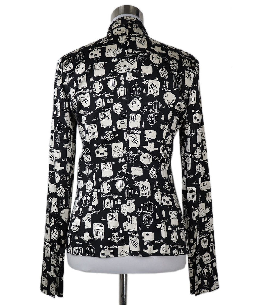 Lange B&W Print Silk Blouse 2