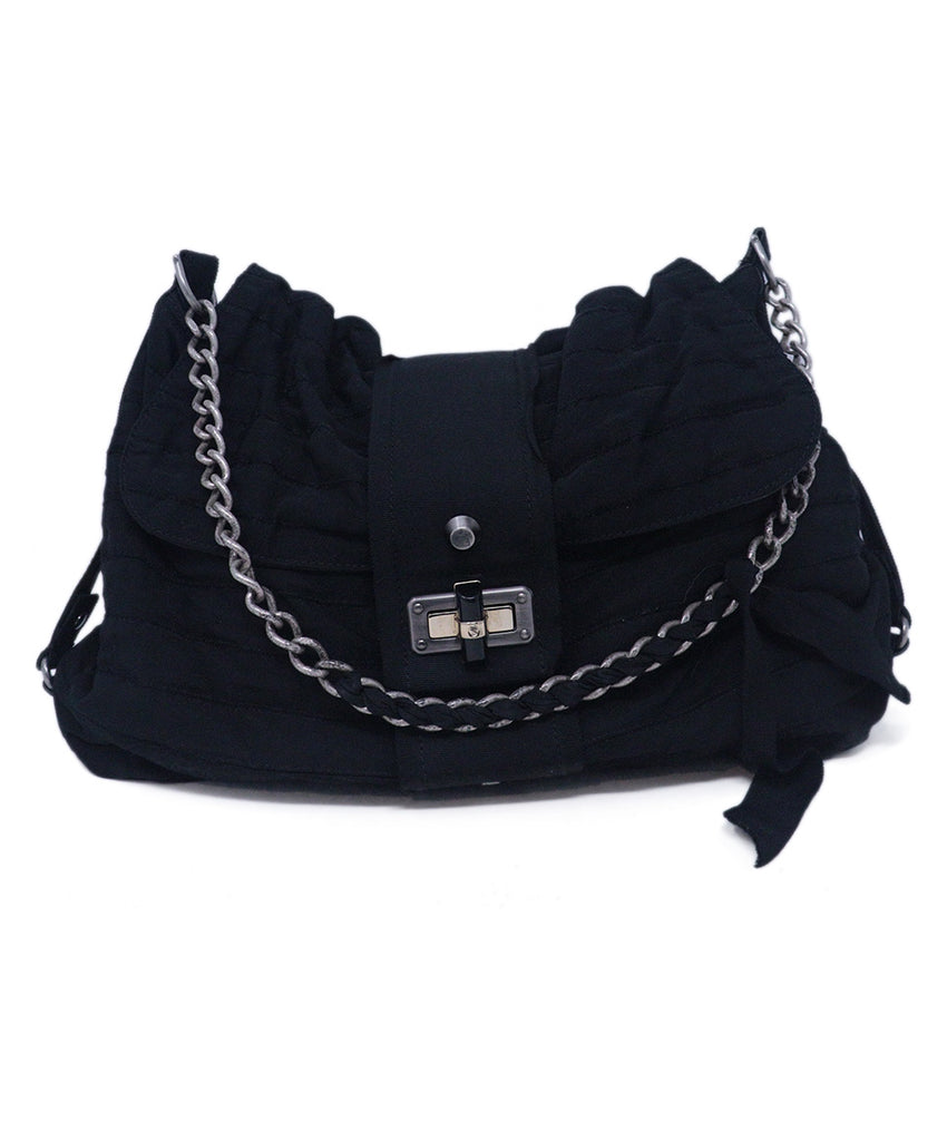 Lanvin Black Grosgrain Shoulder Bag 