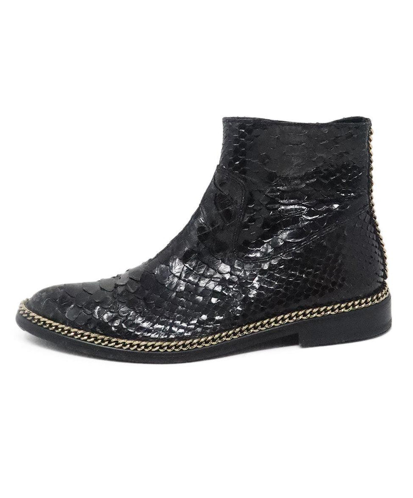 Lanvin Black Snake Skin Booties sz 8.5 - Michael's Consignment NYC