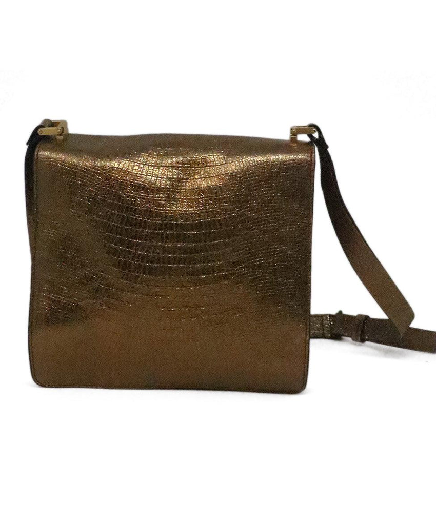 Lanvin Gold Leather Shoulder Bag 2