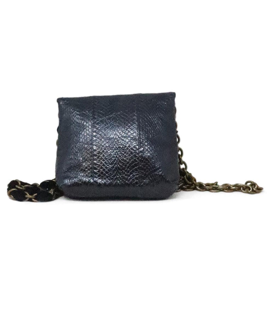 Lanvin Metallic Navy Snakeskin Crossbody 2