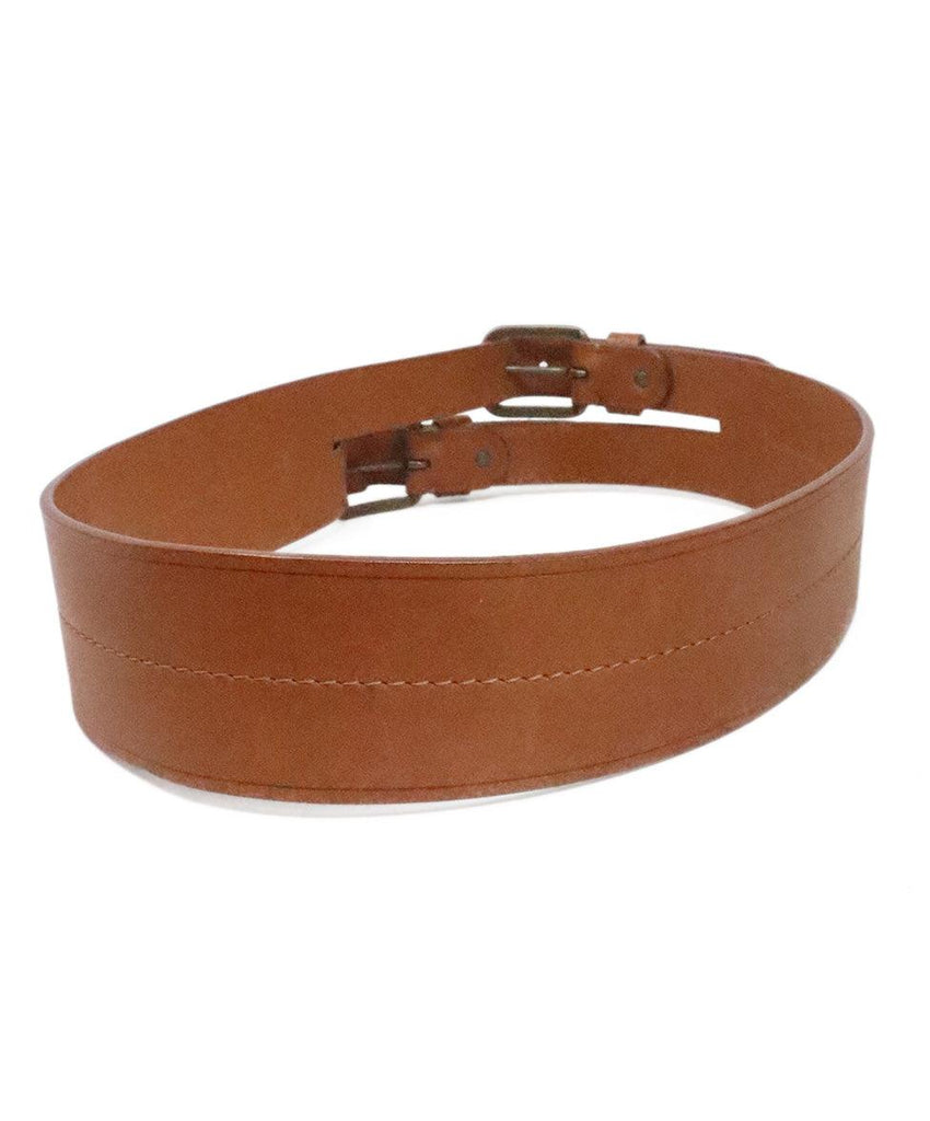 Lanvin Tan Leather Double Buckle Belt 1