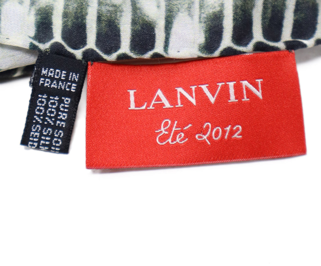 Lanvin White Olive Champagne Silk Scarf 3