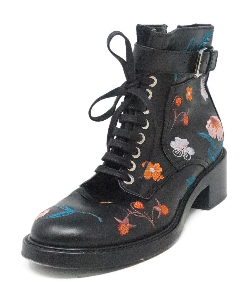 Laurence Dacade Black Leather Embroidered Boots 