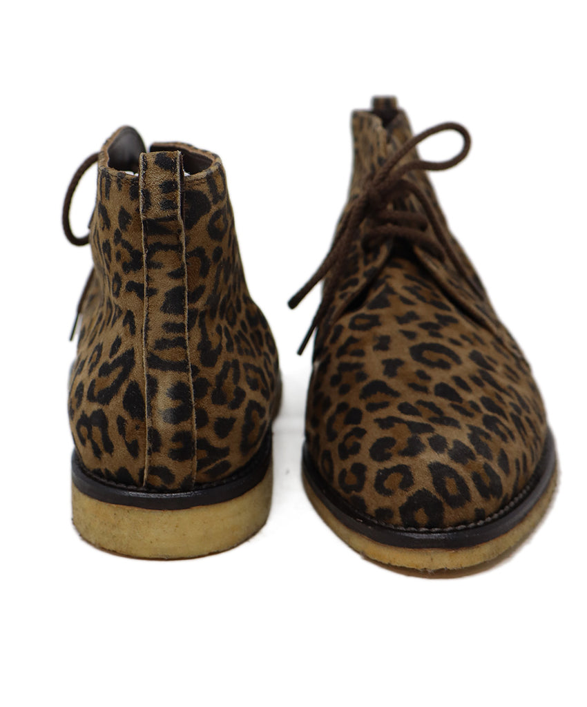 Leopard Print Suede Lace Up Booties 2