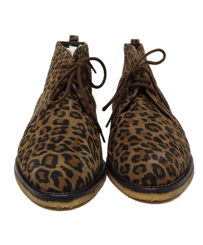 Leopard Print Suede Lace Up Booties 3