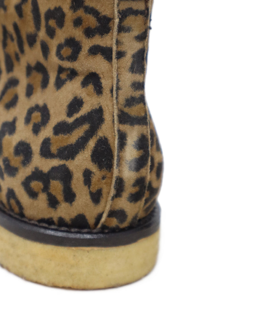 Leopard Print Suede Lace Up Booties 5