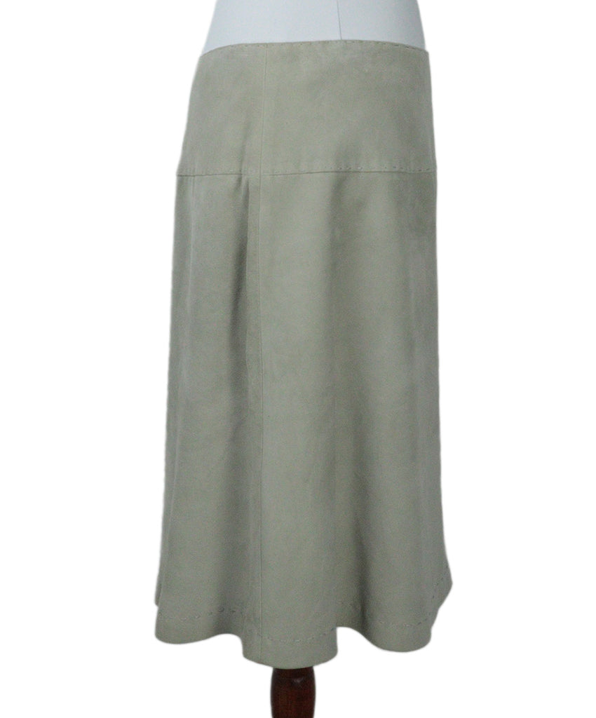 Les Copains Neutral Stitched Suede Skirt 1