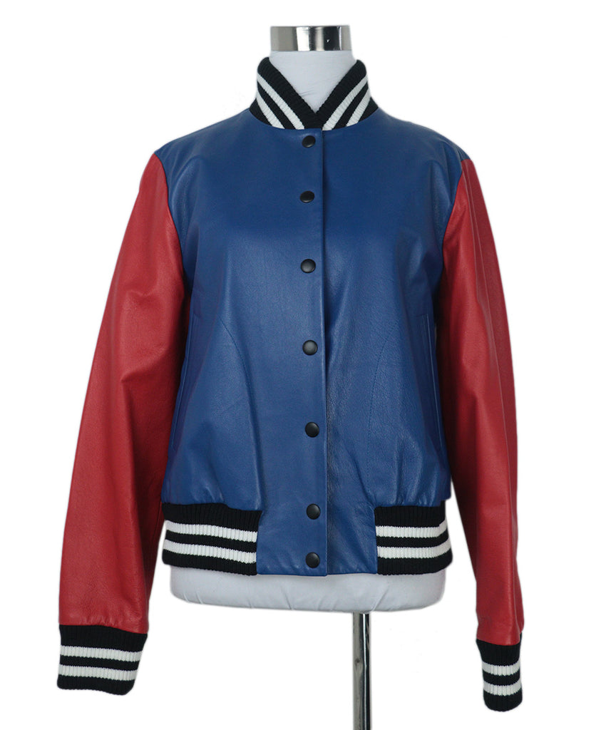 Lisa Perry Blue & Red Leather Jacket 