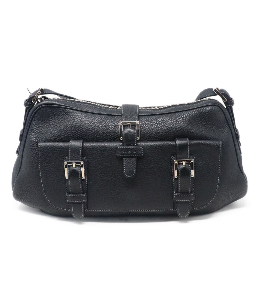 Loewe Black Leather Shoulder Bag 