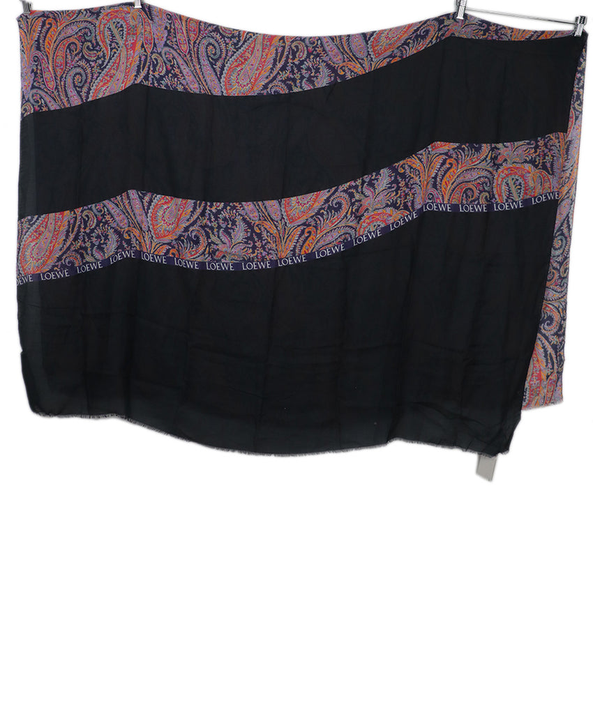 Loewe Black & Purple Print Shawl 1