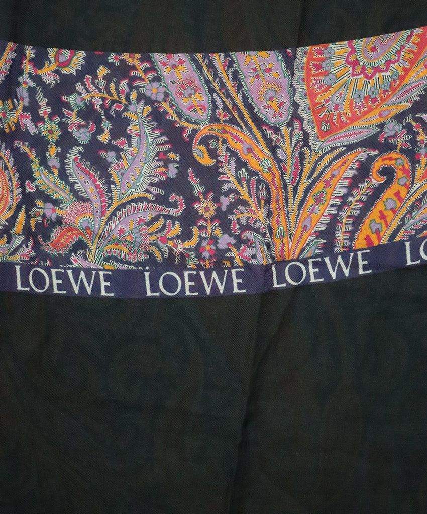 Loewe Black & Purple Print Shawl 4