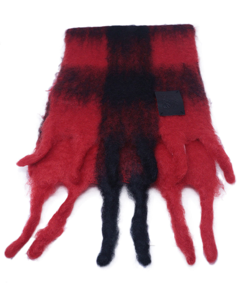 Loewe Red & Black Wool Scarf 1