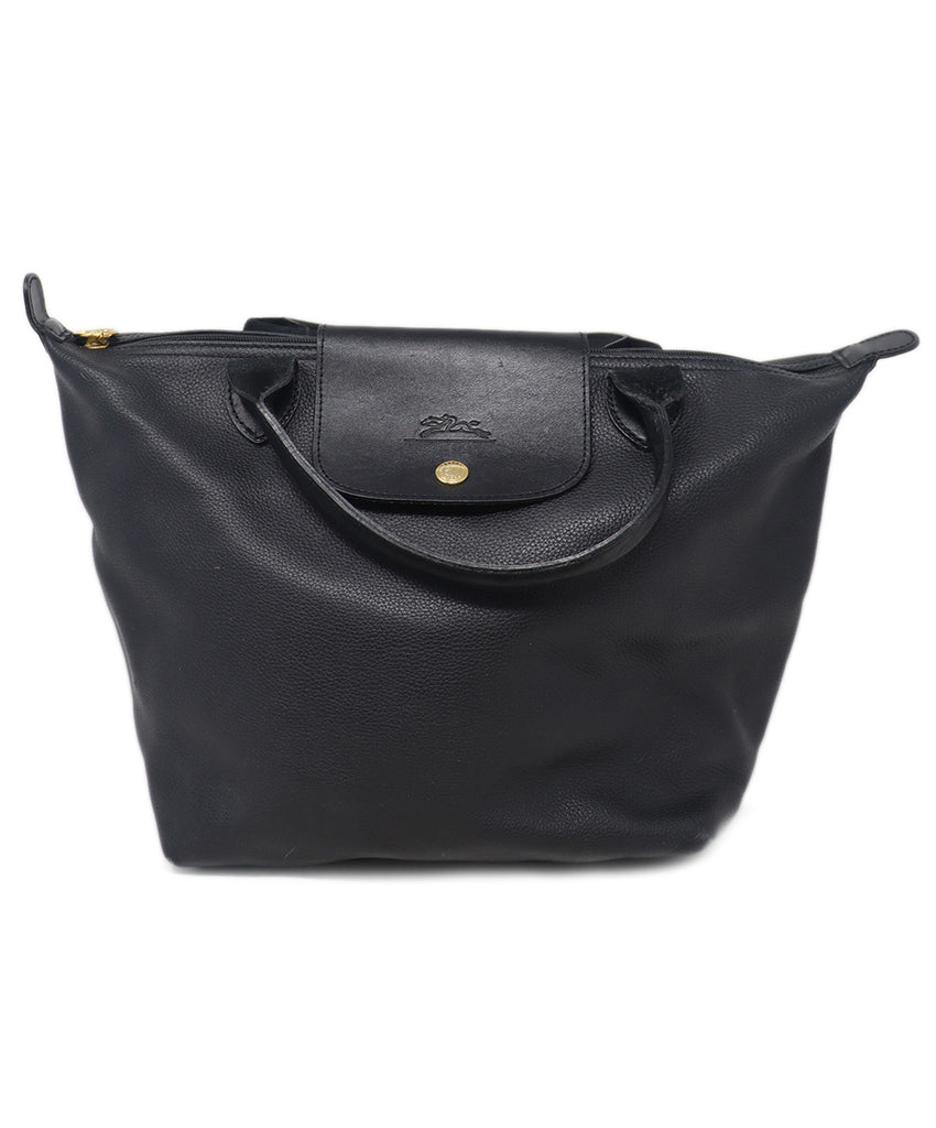 Longchamp Black Leather Tote 