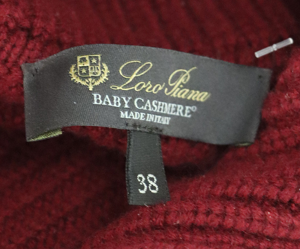 Loro Piana Red Burgundy Baby Cashmere Sweater 3