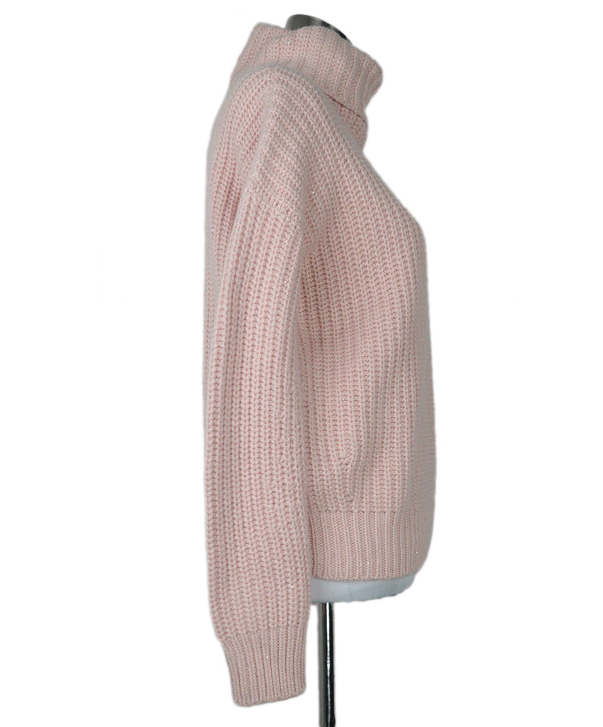 Loro Piana Pink Cashmere Sequin Turtleneck 1