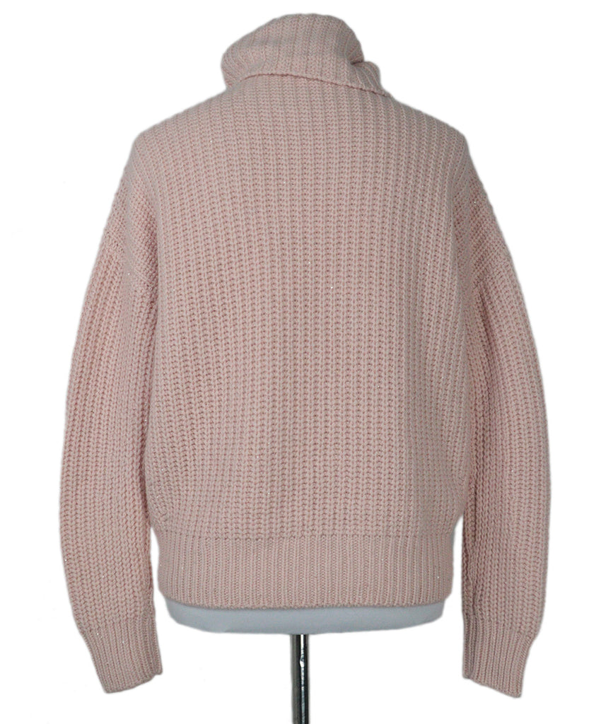 Loro Piana Pink Cashmere Sequin Turtleneck 2