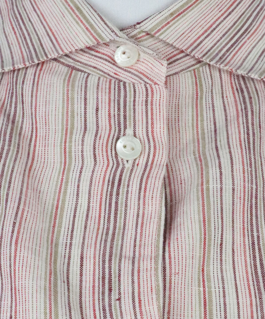 Loro Piana Pink & Red Stripes Linen Shirt 5