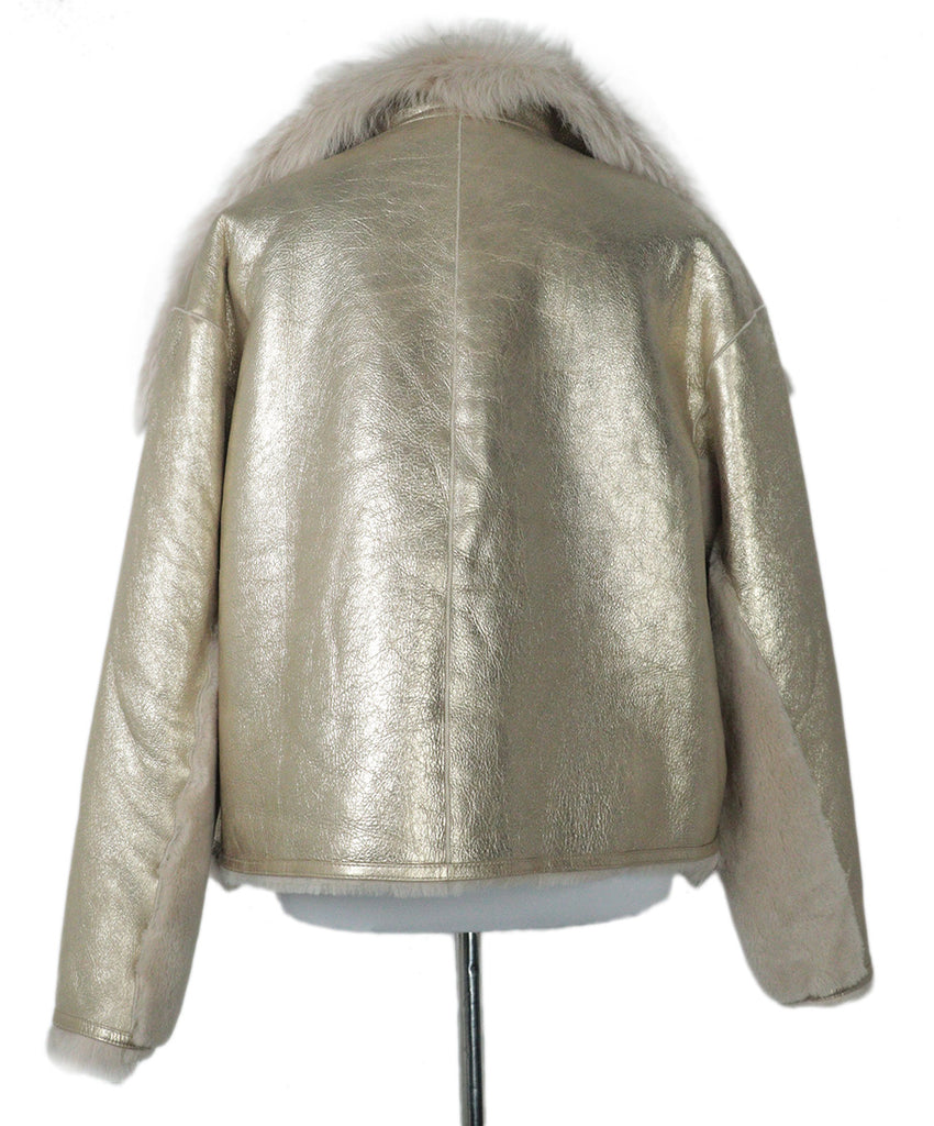 Lou Andrea Gold Shearling Coat 3