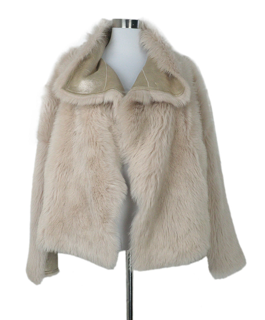 Lou Andrea Gold Shearling Coat 