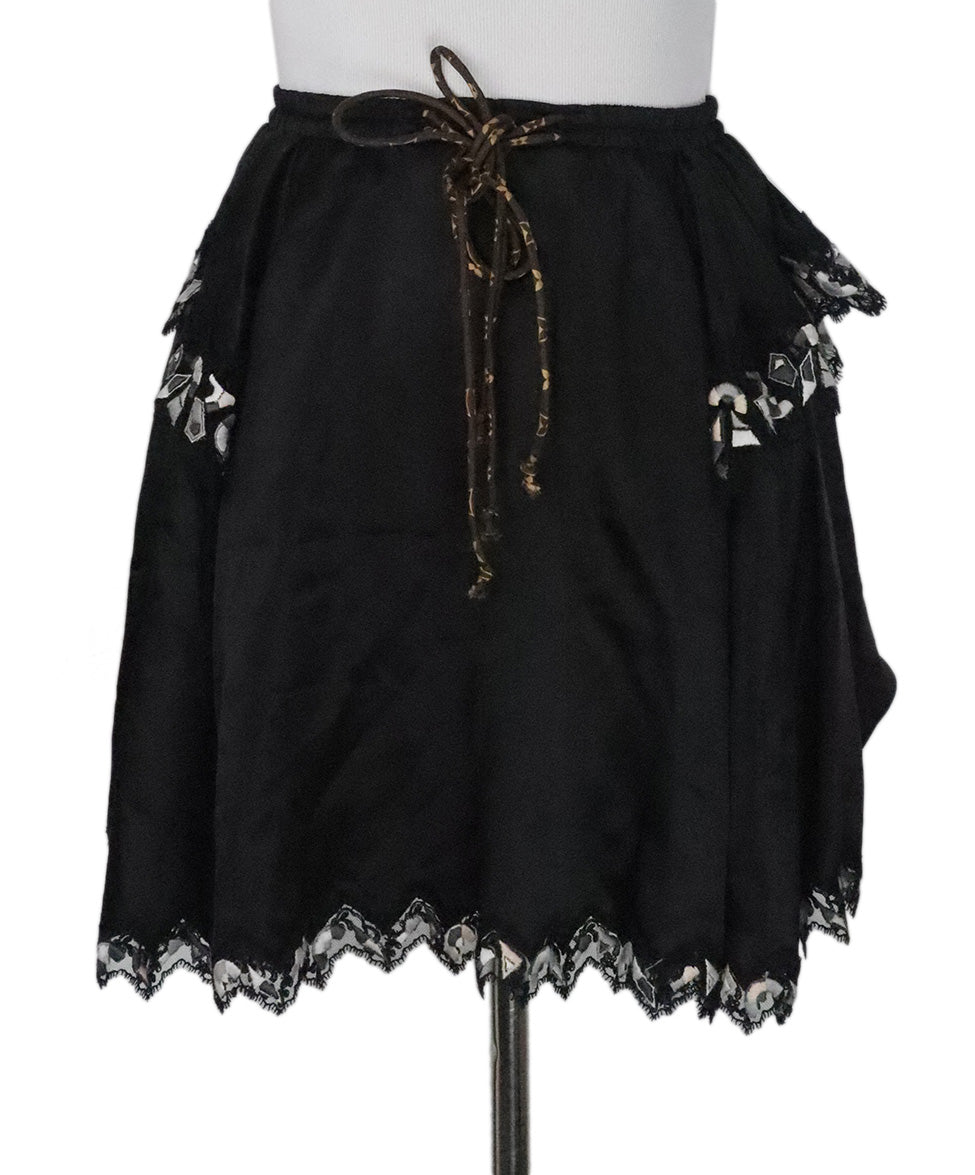 Louis Vuitton Black Monogram A-Line Wool Silk Mini Skirt S Louis Vuitton