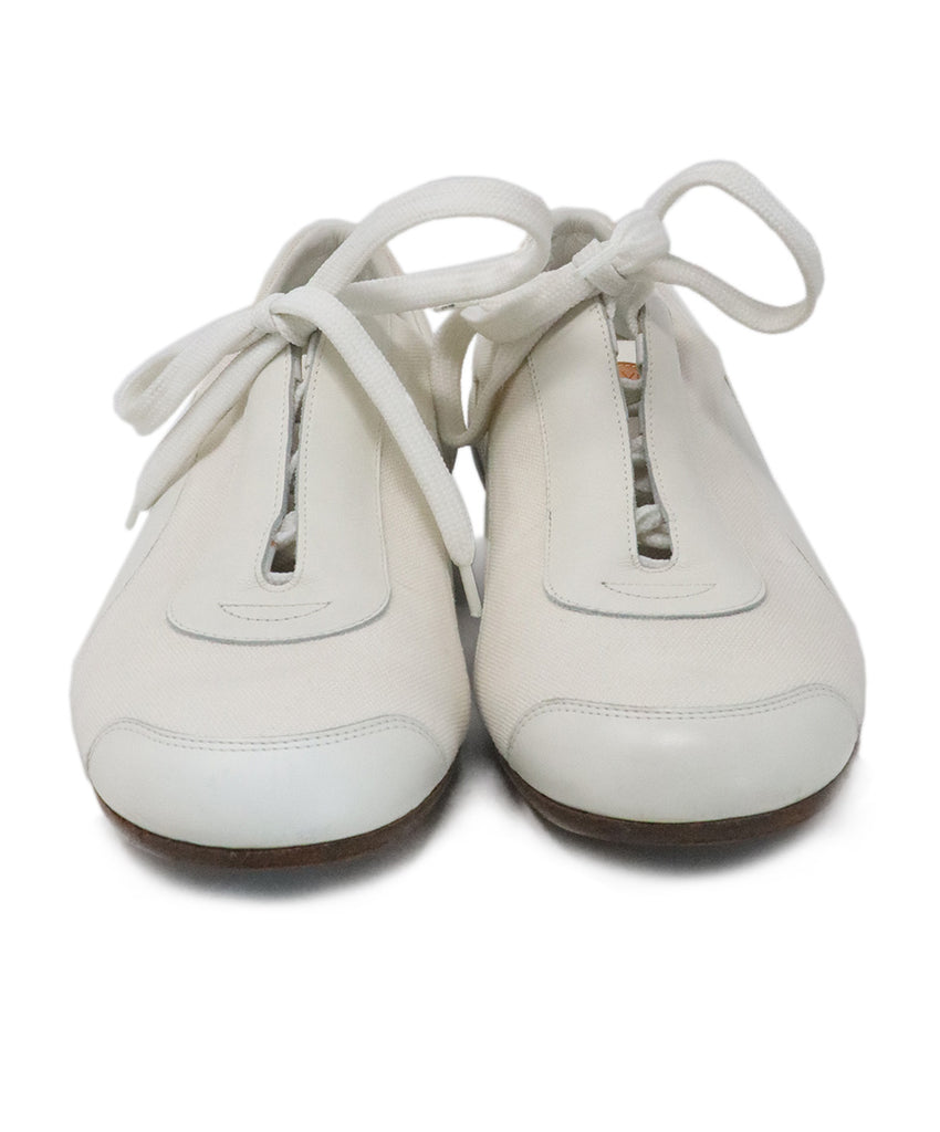 Louis Vuitton Ivory Leather & Canvas Sneakers 3