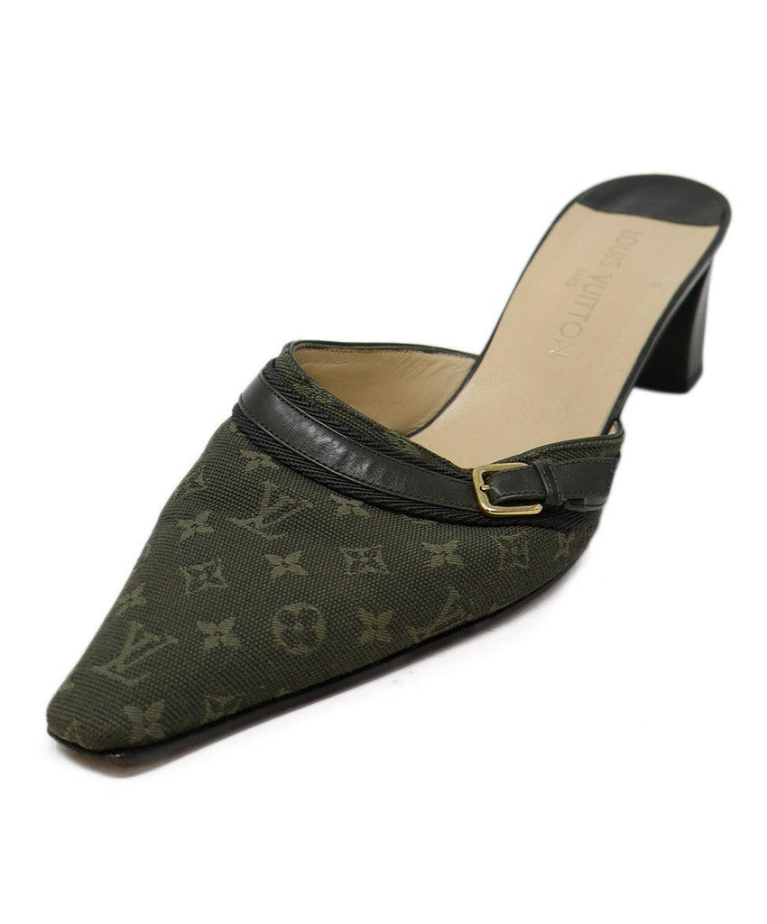 Louis Vuitton Green Monogram Canvas Mules 
