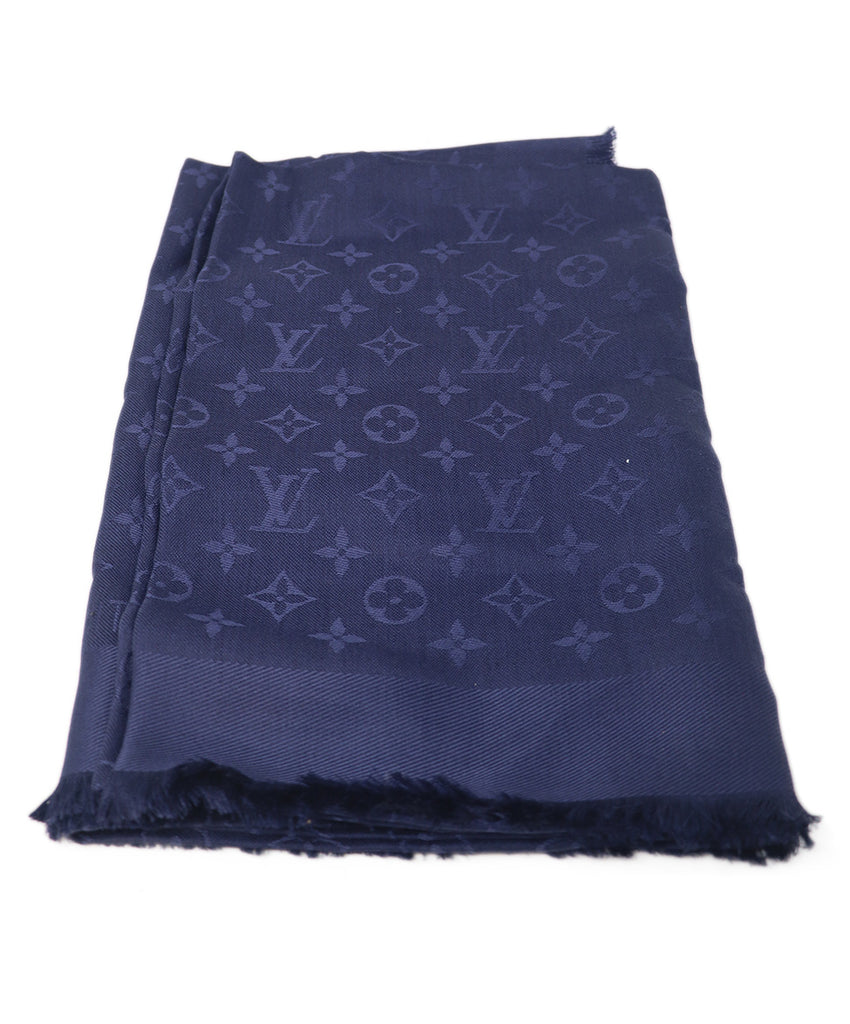 Louis Vuitton Navy Monogram Shawl 1