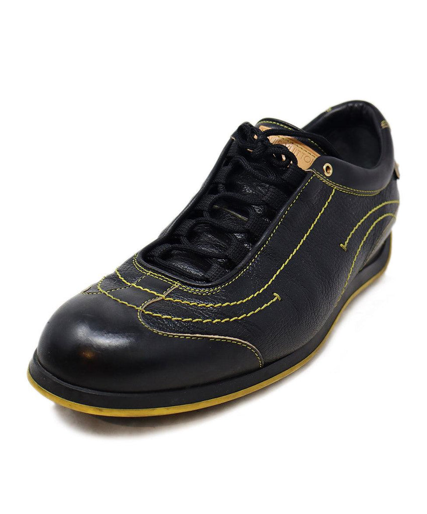Louis Vuitton Black & Yellow Stitched Sneakers 