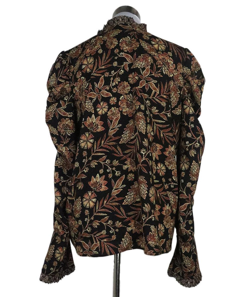 MISA Black & Brown Floral Print Blouse 2