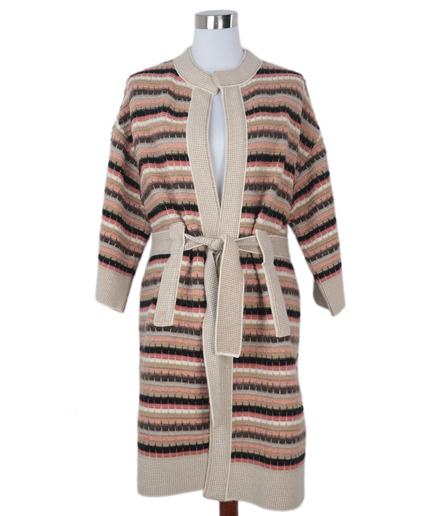 Missoni Pink & Brown Striped Wool Cardigan 