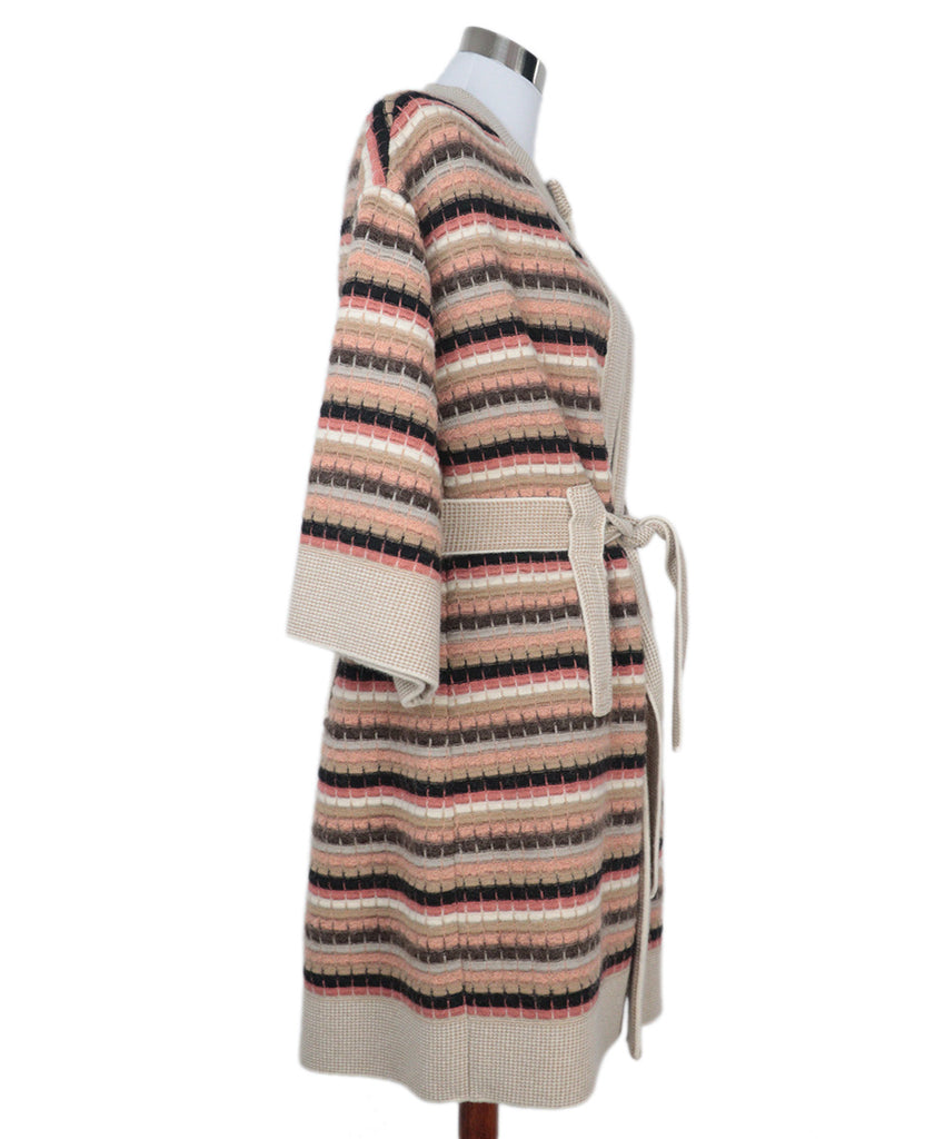 Missoni Pink & Brown Striped Wool Cardigan 1