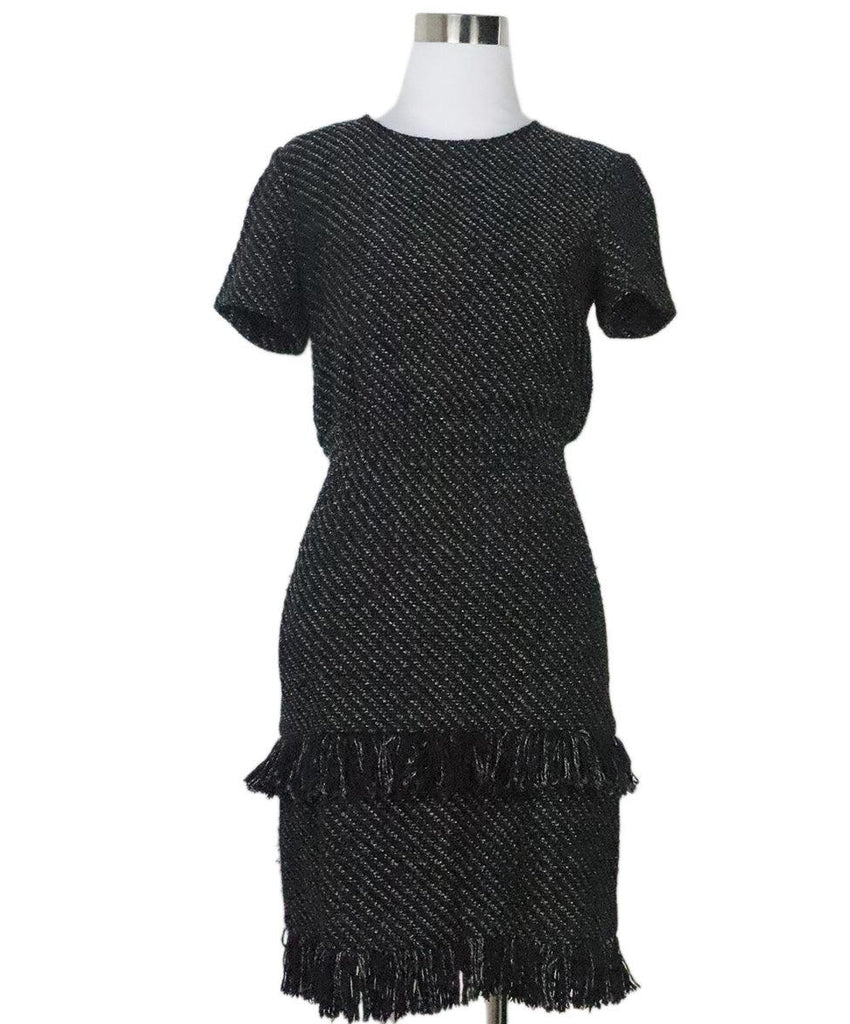 Maje Black & Silver Tweed Dress 