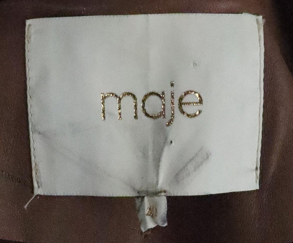 Maje Mocha Leather Jacket 3