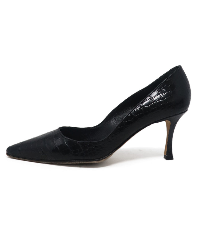 Manolo Blahnik Black Crocodile Heels 1