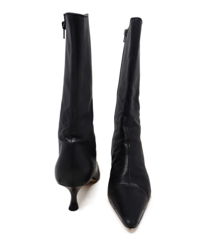 Manolo Blahnik Black Leather Booties 2