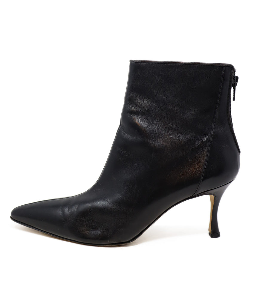 Manolo Blahnik Black Leather Booties 1