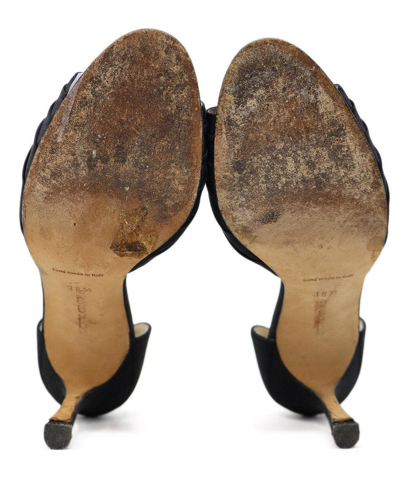 Manolo Blahnik Black Satin Rhinestone Heels 4