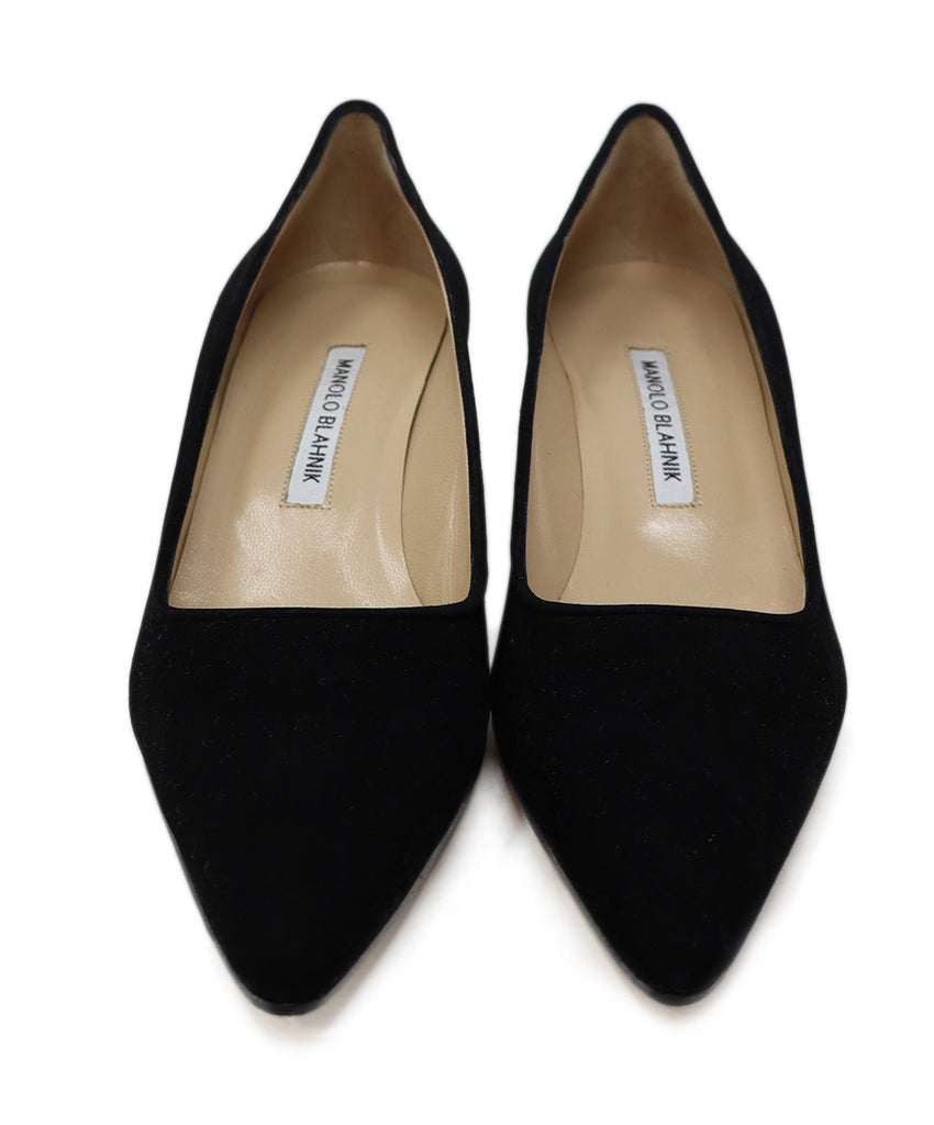 Manolo Blahnik Black Suede Heels 3