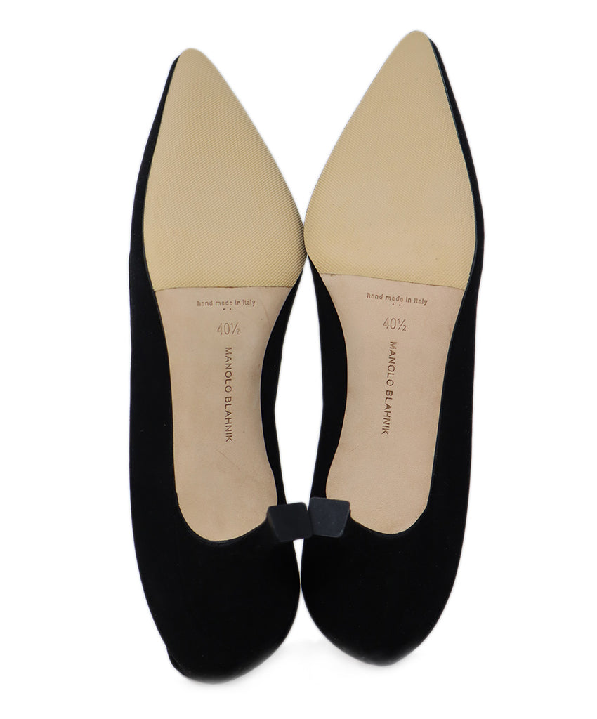 Manolo Blahnik Black Suede Heels 4