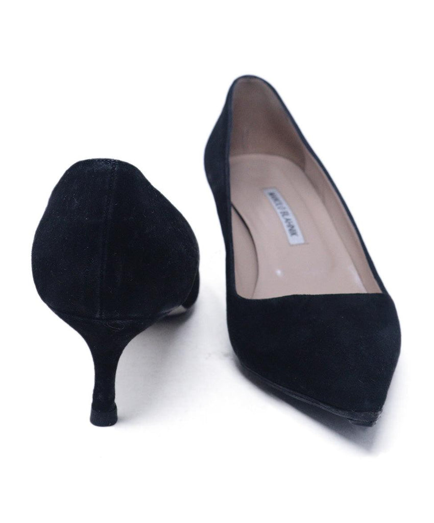 Manolo Blahnik Black Suede Heels 2