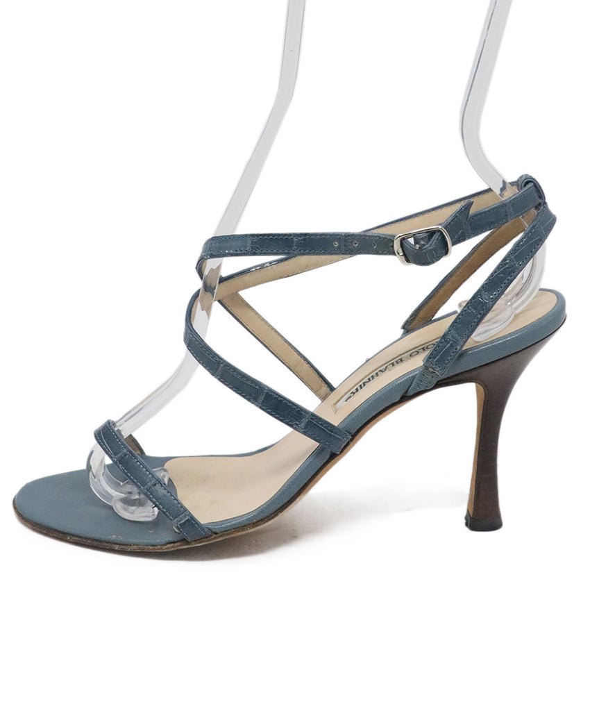 Manolo Blahnik Blue Crocodile Heels 1