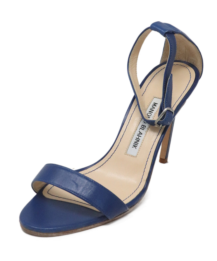 Manolo Blahnik Blue Leather Heels 