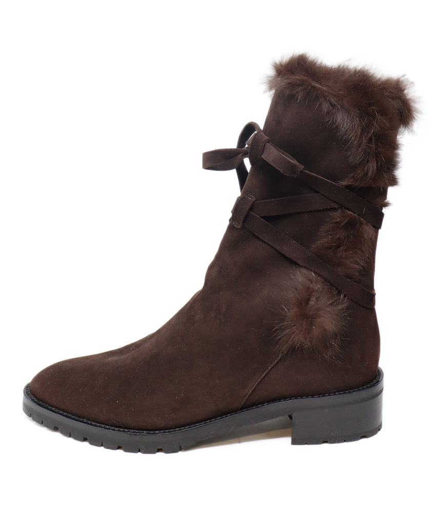 Manolo Blahnik Brown Suede & Fur Boots 1